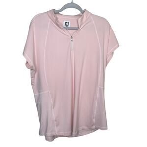 FootJoy Womens Short Sleeve Jersey 1/4 Zip Shirt Size XL